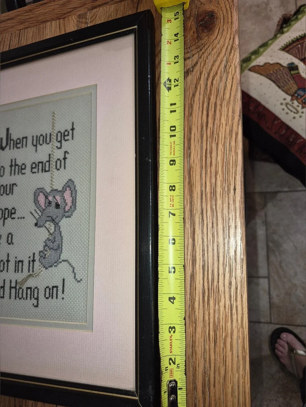 Framed Vintage Cross-Stitch artwork likely titled "Rupert" - Picture 3 of 4